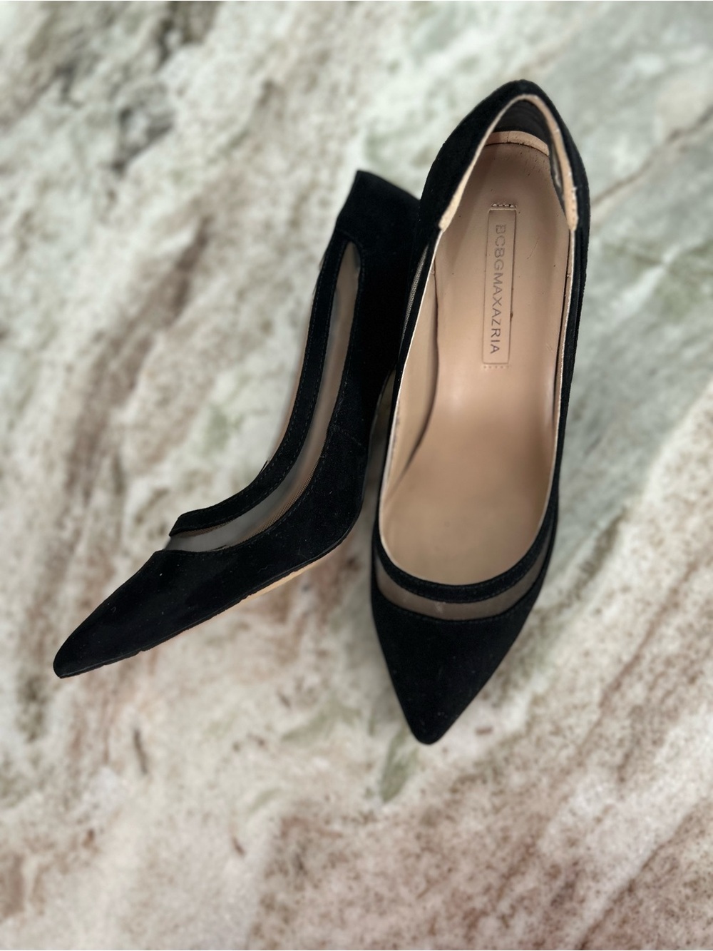 Size 7 black suede pumps